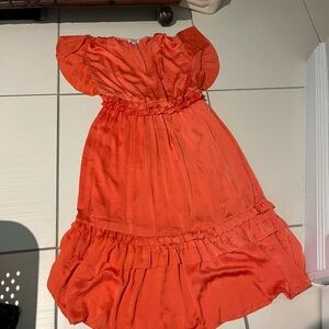Umgee Orange Ruffle Dress